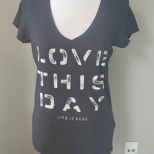 Life is Good Women's Size M T Shirt Black